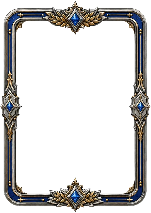 Silver and blue epic character frame