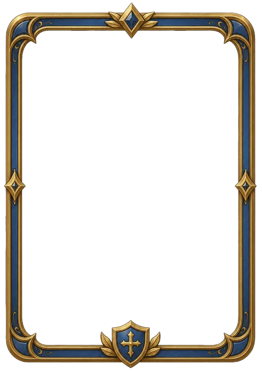 Blue and gold rare character frame