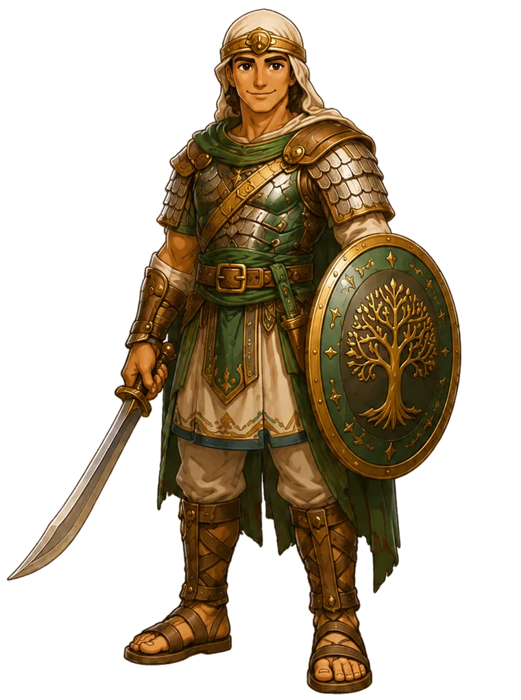 Green and gold epic character skin